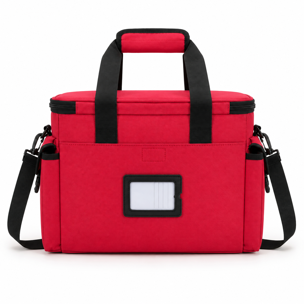 Emergency Medical Trauma Bag for EMT EMS First Responders, 17 Inch Red Medical Supply Organizer with Padded Dividers, Side Pockets & Reflective Strip