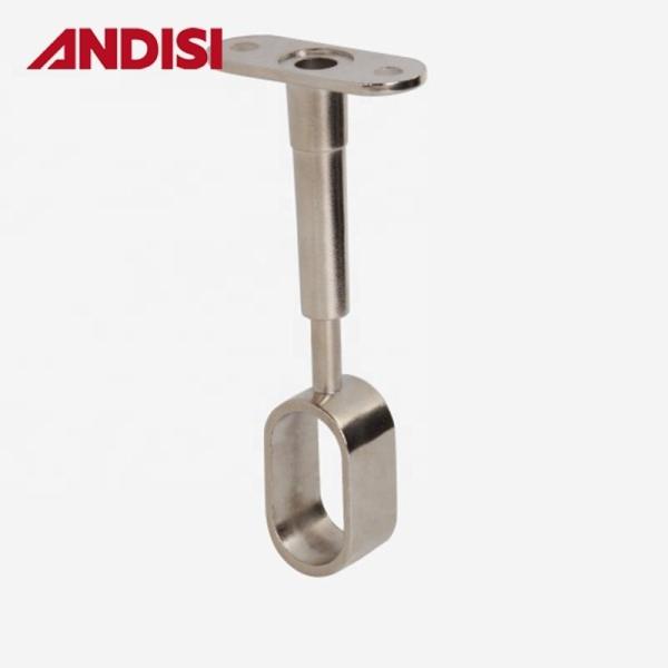 Zinc Alloy Oval Wardrobe Hanger Rod Centre Tube Holder with Height Adjustability