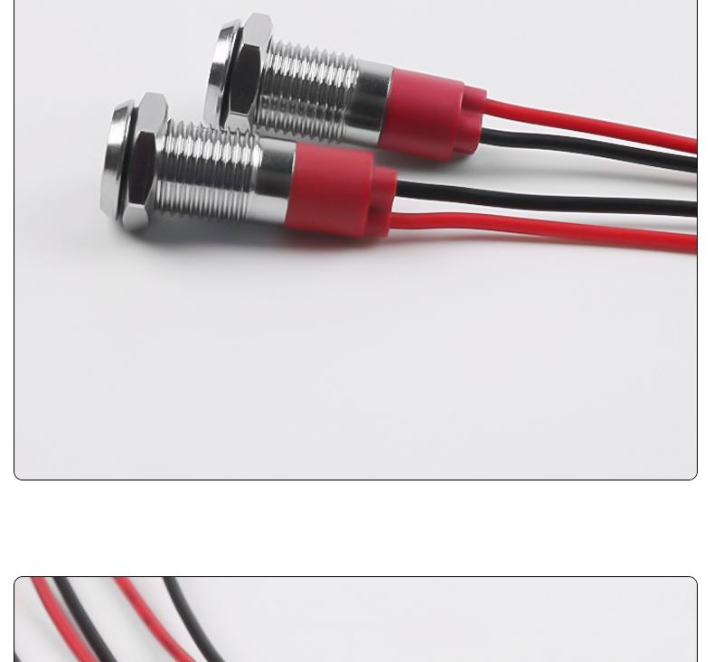 8mm Metal Power LED Indicator Lights IP65 IK08 Compatible with 3V 6V 12V 24V 110V 220V Durable and Versatile