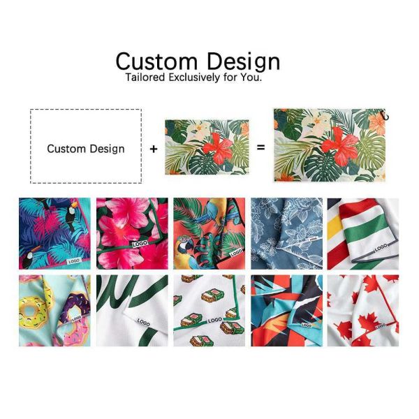 Customized Print Golf Towel Ball Cleaning Towel Waffle Golf Towel