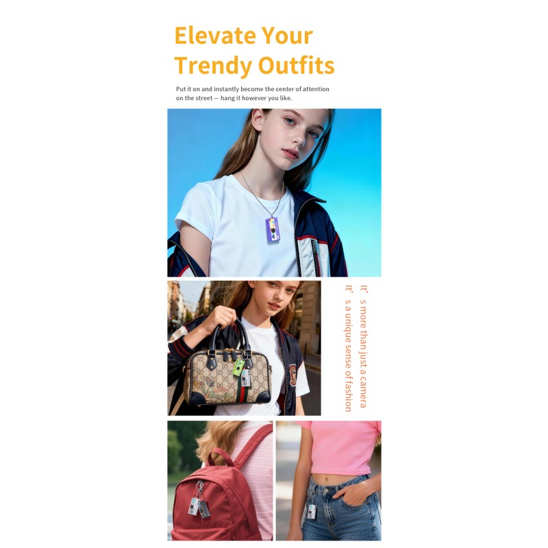 Portable 720P Retro Mini Trendy Toy Thumb Digital Camera with 0.96-Inch Flip Screen and 200mAh Battery Wearable Classic Camera