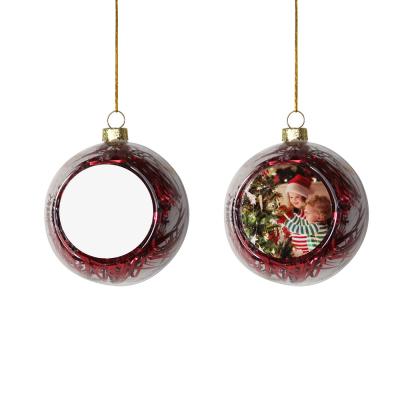 Ballon de Noël personnalisé d'impression personnalisée en verre 8 cm Ornements de balons de Noël en blanc de sublimation