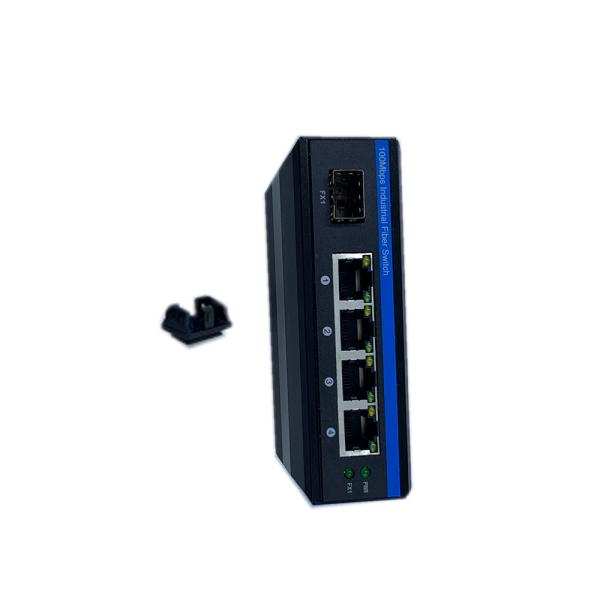 Промышленный коммутатор POE с 1 портом SFP и 4 портами RJ45 для установки DIN Rail