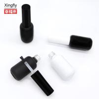 9 ml Vidro Redondo Vazio UV Gel Botão de Esmalte de Unhas Preto Mate Com Brinco