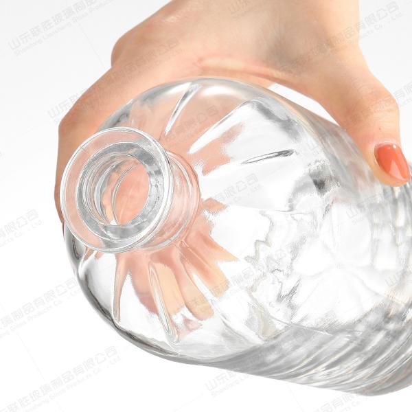 Transparente 750ML Etiqueta personalizada Flint garrafas vazias de vidro bebidas alcoólicas garrafa grande para bebida
