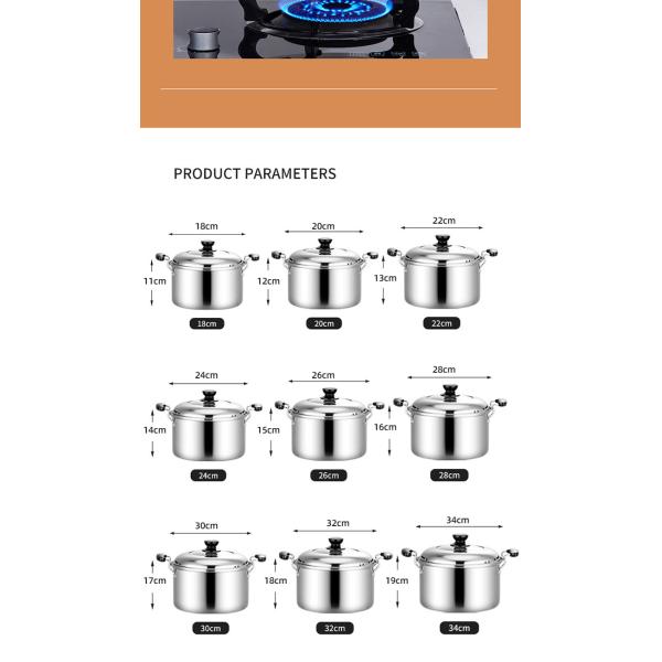 Best Sale Cooking Soup Pot Kitchen Stainless Steel Soup & Stock Pot With Visual Pot Lid