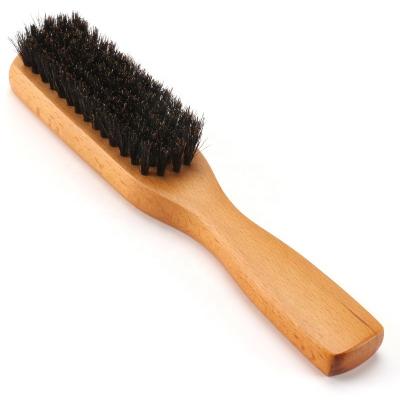 Conjunto de cuidado da barba masculina com escova e pente de barba preta feito de pente de javali natural