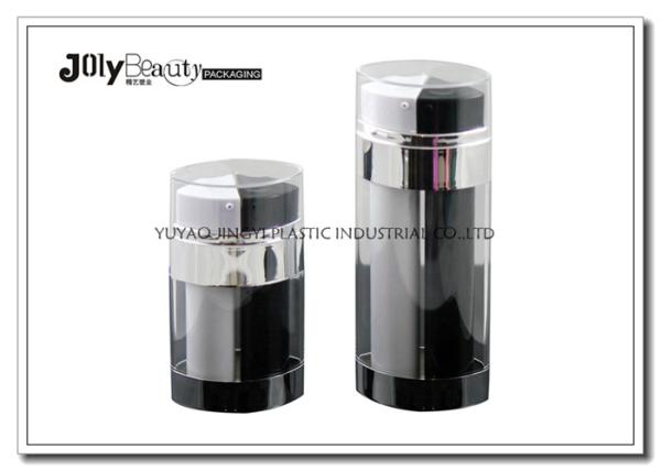 Black And White PP Airless Bottle 15ml Plastic Custom Cosmetic Bottles