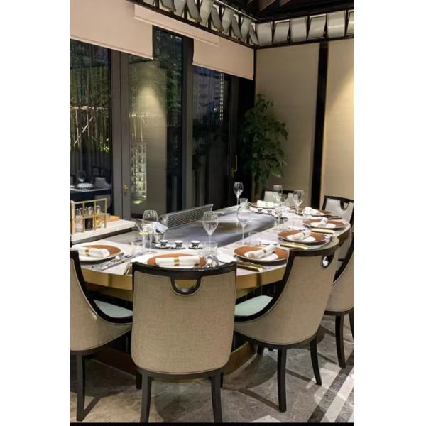 Table à griller japonaise teppanyaki en forme ovale