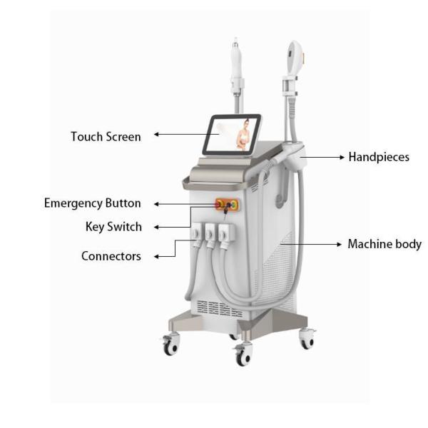 4 In1 Hair Removal Diode Laser Tattoo Removal Q Switched Nd Yag Laser 755 808 1064nm Hair Removal Machine