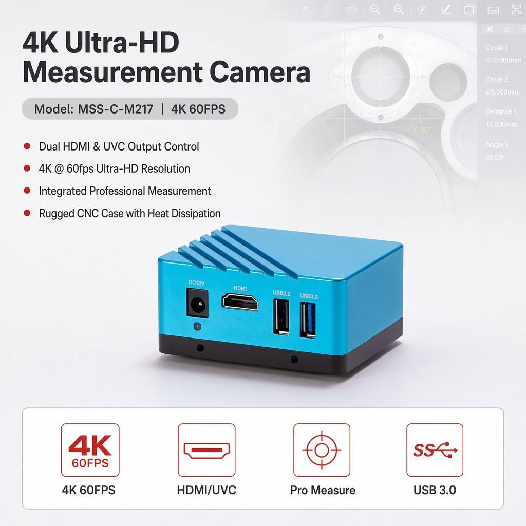 4K 60fps Microscope Camera HDMI UVC Dual Output for Precise Industrial