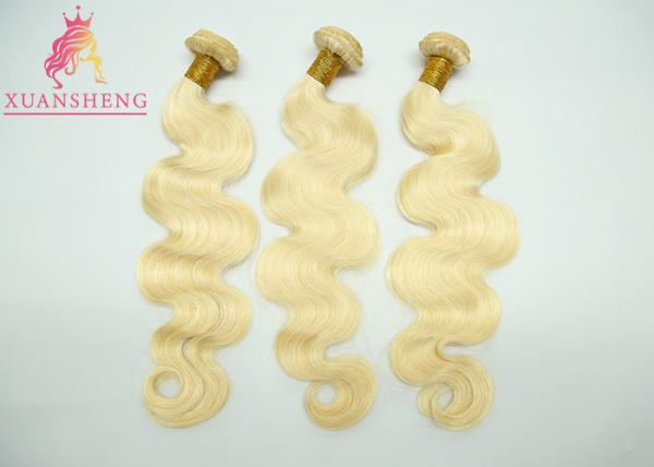 100% 613 Blonde Hair / Body Wave Hair Extensions Colorable Thick Bottom