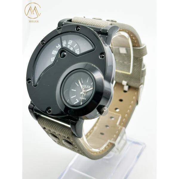 Montres à quartz créatives avec courroie en cuir denim durable pour adolescents