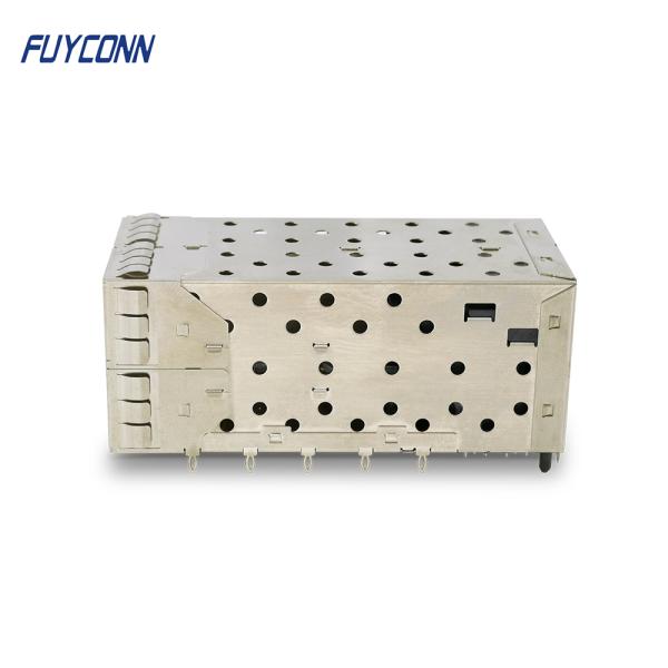 SFP+ 2x2 Press-Fit Connector 80pin Dual Port with Lightpipe