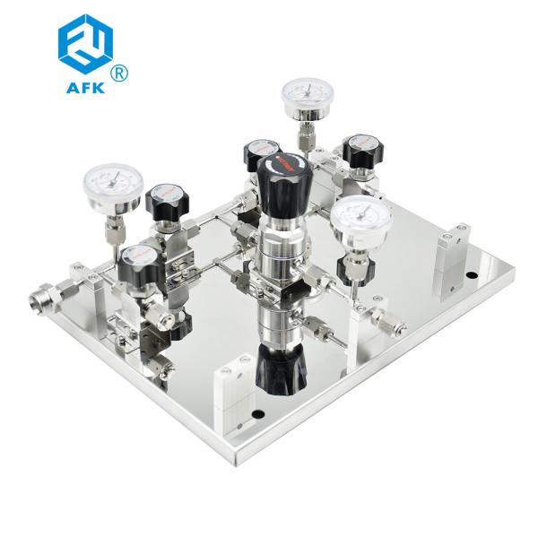 Durable Panel Mount Air Pressure Regulator Stainless Steel 316 With 4 Valves