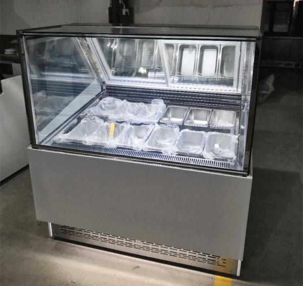 Sliding Door Ice Cream Display Fridge Commercial Gelato Freezer Showcase