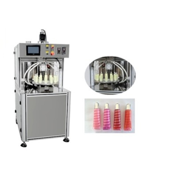 High Speed Spiral Lipstick Lip Gloss Eye Cream Production Line Filling Machine
