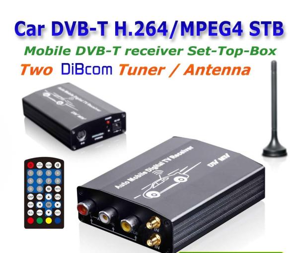DVB-T7200 Car DVB-T TV box diversity 2 antenna MPEG2/MPEG4 H.264 STB