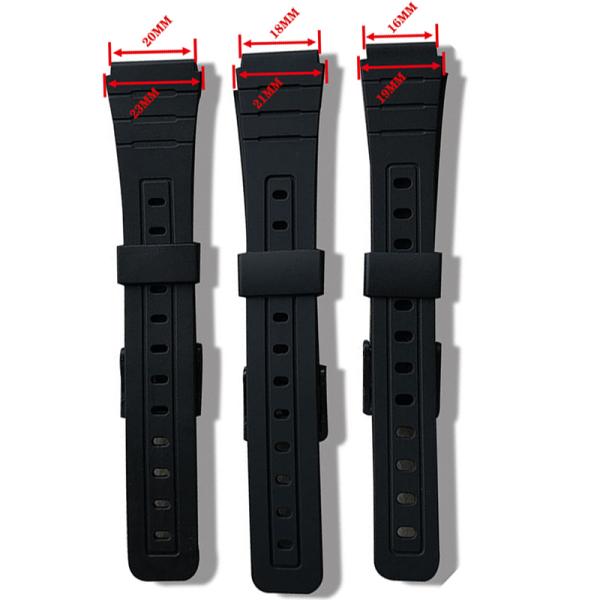 ROHS Approved Watches Spare Parts Black Silicone Band