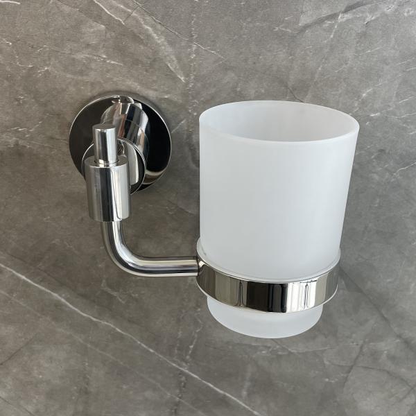 Lavatory Wall Mounted Tumbler Toothbrush Holder Stainless Steel Cup Dish