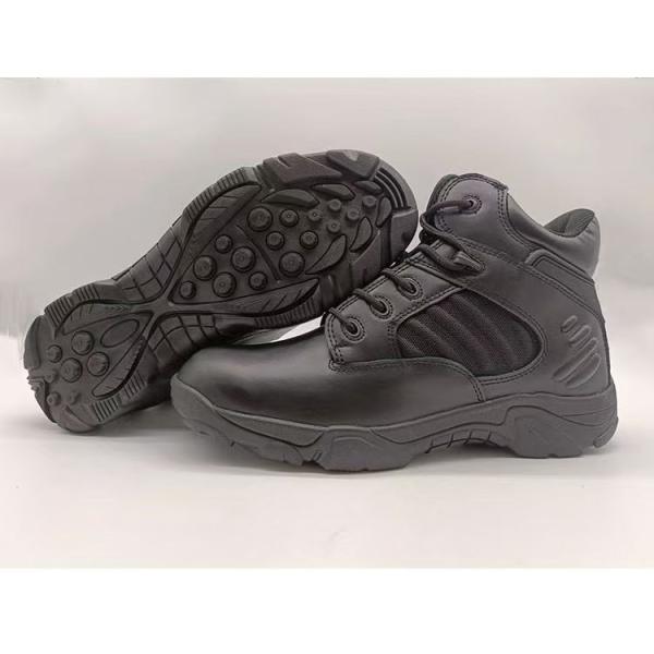 Mens Outdoor Hiking Boots Breathable Mid Top Work Shoes With Side Zipper