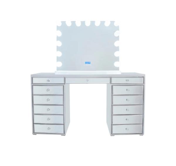 Dressing Table Mirror Makeup Artist Table Modern Bedroom Storage Makeup Vanity Table