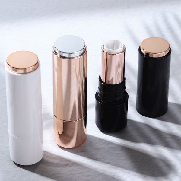 Wholesales Luxury 3.5G Plastic White Black Gold Lipstick Tubes with Seal Ring