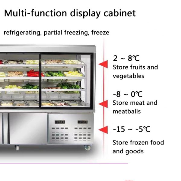Hotpot Commercial Showcase Refrigerator Multi Deck Display Chiller
