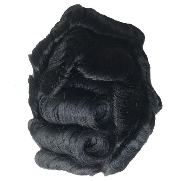 Natural Black Hair Toupee 6x8 French Lace Men's Hair Patch Chinese Hair 110% Density