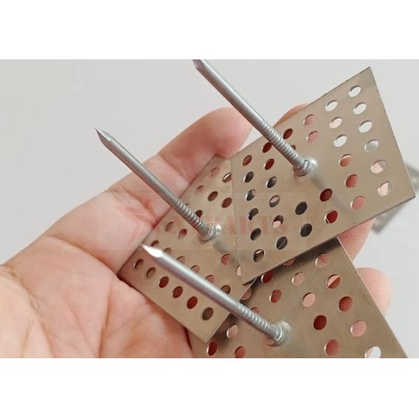 50mm Stainless Steel Perforated Insulation Fixing Pins For Attaching Insulation Materials