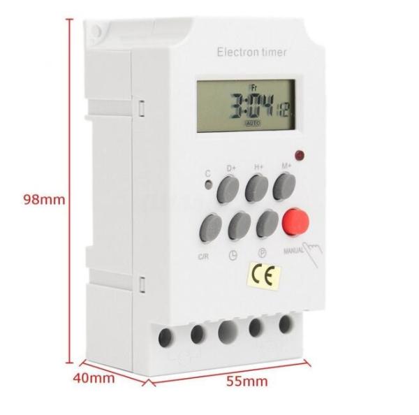 KG316T-II 220V 25A Din Rail LCD Digital Programmable Electronic Timer Switch Digital Timer Controller