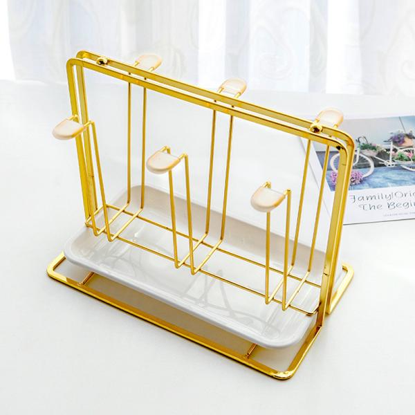 Golden SS W140mm Cup Hanging Stand , 6KG Loading Kitchen Wine Glass Rack