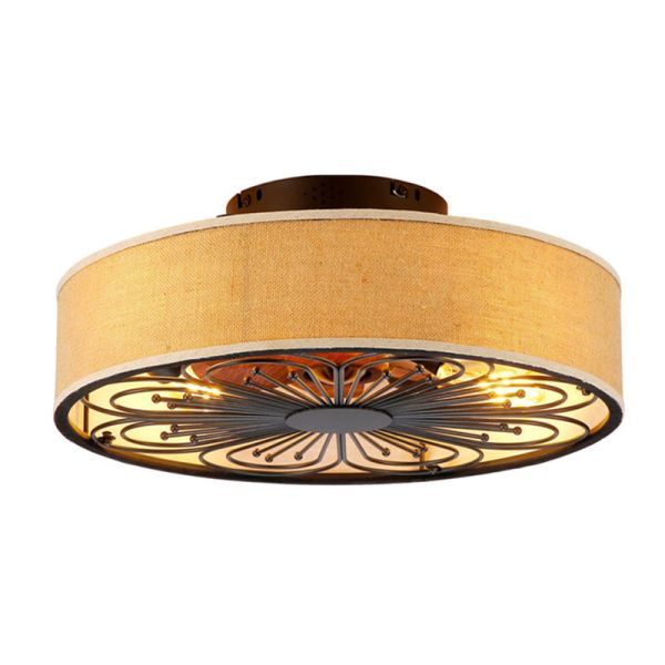 Indoor Remote Control 6-Speed living room 19 Inch Fabric Craft Ceiling Fan With Light (WH-CLL-60)