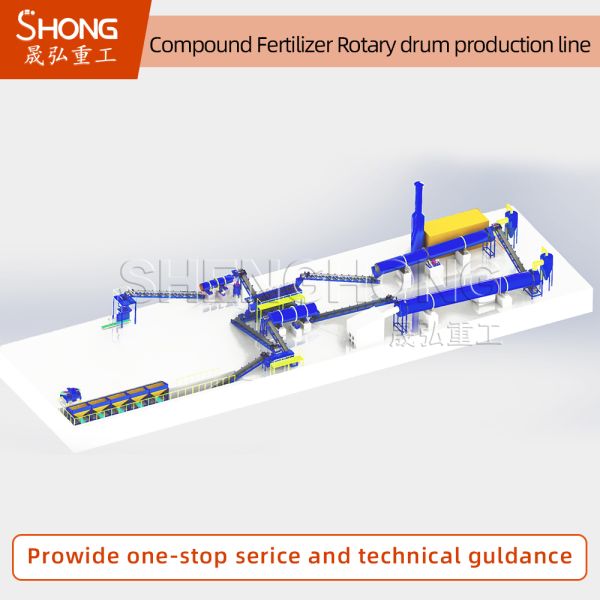 100,000 тонн / год Ротационный барабанный гранулятор NPK Производственная линия Гранилятор удобрений в форме шарика
