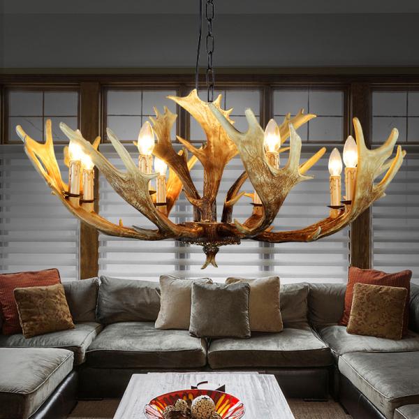 Real deer antler chandelier horn ceiling lamps light fixtures (WH-AC-07)