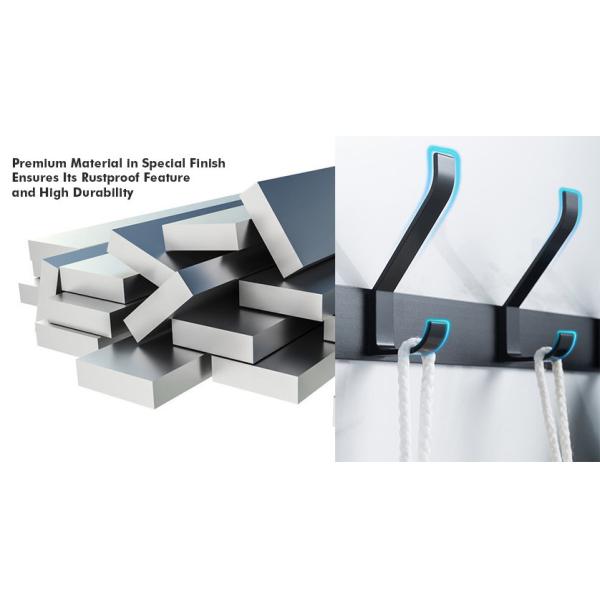 Double Hooks Aluminium Wall Hooks For Mudroom Bathroom Entryway