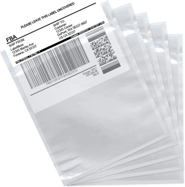 Customized Shipping Label Sleeves Top Loading Shipping Label Pouches With Self Adhesive Peel Seal