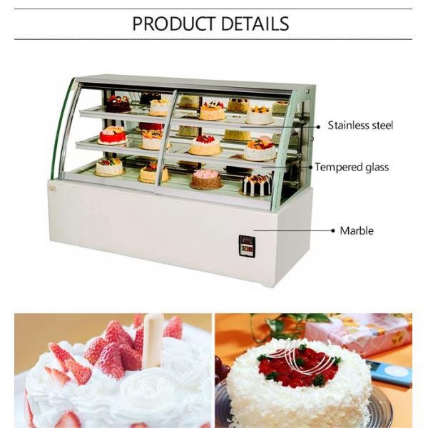 Столешница охладила воздушное охлаждение нержавеющей стали холодильника дисплея торта Демистинг неубедительное стекло 580В