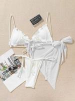 Bañador blanco de la función de UPF dos pedazos del verano de la tela de nylon del bikini