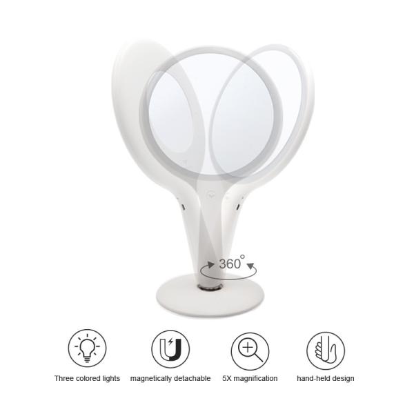 2600mAh Battery tricolor 3500k 5x HD LED Magnifying Mirror