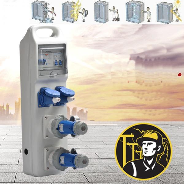 IP67 Waterproof Outdoor Electrical Socket Plastic Electric Box AC 220v -250v 16A