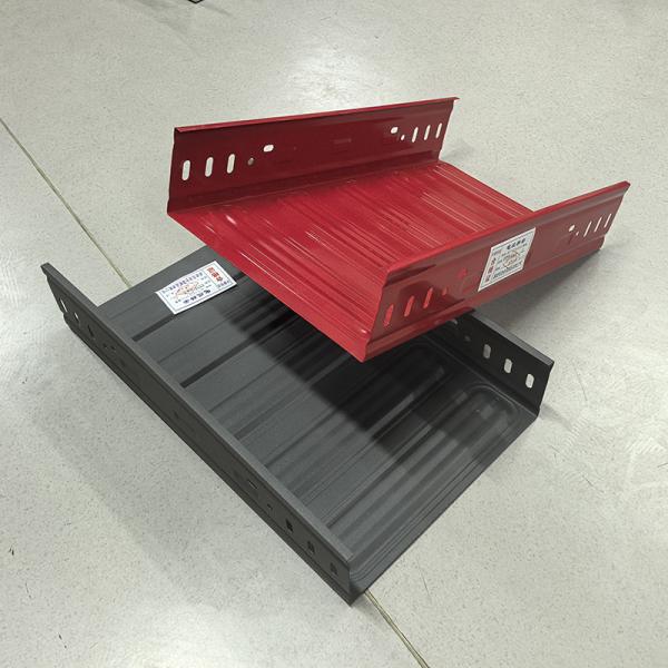 Customizable Length Galvanized Steel Solid Bottom Cable Tray 50mm - 300mm / Metal Wire Trough