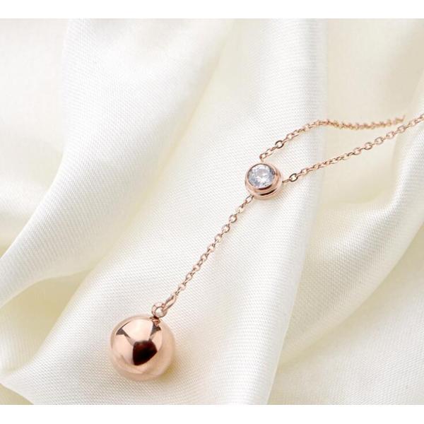 Fashion Jewelry Necklace Stainless Steel Rose Gold Diamond Necklace