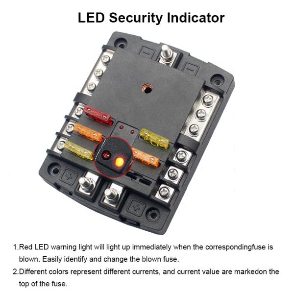 Недостаток держателя коробки взрывателя ATC ATO автомобиля плавкой части предохранителя лезвия 12 путей с водоустойчивым защитным чехлом