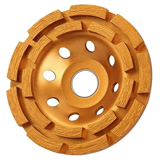 4.5 Inch Double Row Diamond Cup Grinding Wheel Gold for Angle Grinder Polishing and Cleaning Stone/Cement/Marble/Rock
