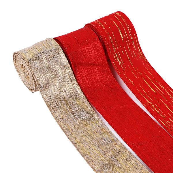 Polyester Wired Christmas Ribbons Supported by MSD Ribbons for Holiday Gift Wrapping