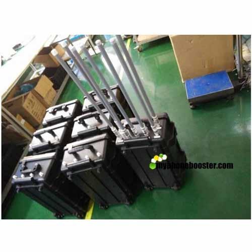 7 Antennas 350w High Power Luggage Portable Vehicle Mounted Jammer Blocker Manpack Military Signal Jammer  For 3G 4G GPS