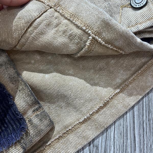 Custom Retro Patchwork Pocket Streetwear Denim Jacket Wash Vintage Distressed Button Up Cargo Jacket For Men