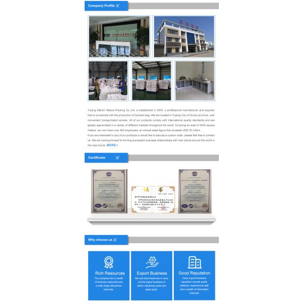 Сумки цемента клапана BOPP PP преграждают нижнюю сумку клапана 20KG 40KG 50KG пустую PP