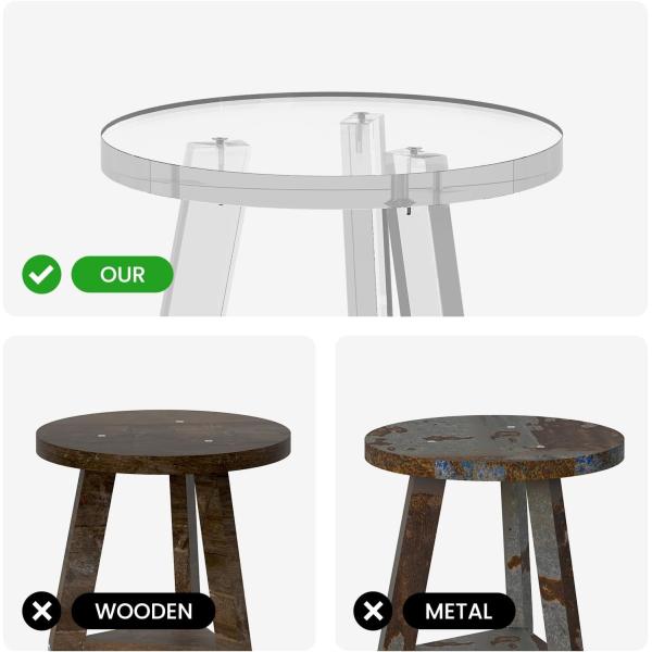 Muebles acrílicos a medida impermeables desmontables Lucita taburete de baño acrílico redondo